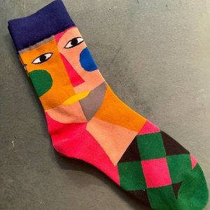 🥳2/$15 — Colorful Socks w Abstract Art Image Unisex NEW NWOT
